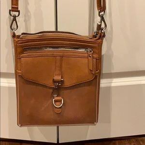 Brown cross body purse with clear front